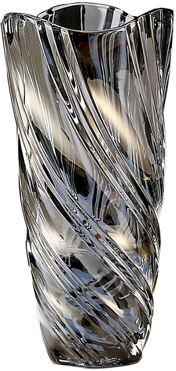 Glass Flower Vase, 24cm Hight Modern Minimalist FlowerVase, Nordic Crystal Decorative Handmade Vase Flower Arrangement Decoration for Home Office Decor, Gift for Wedding Housewarming Party Celebrate