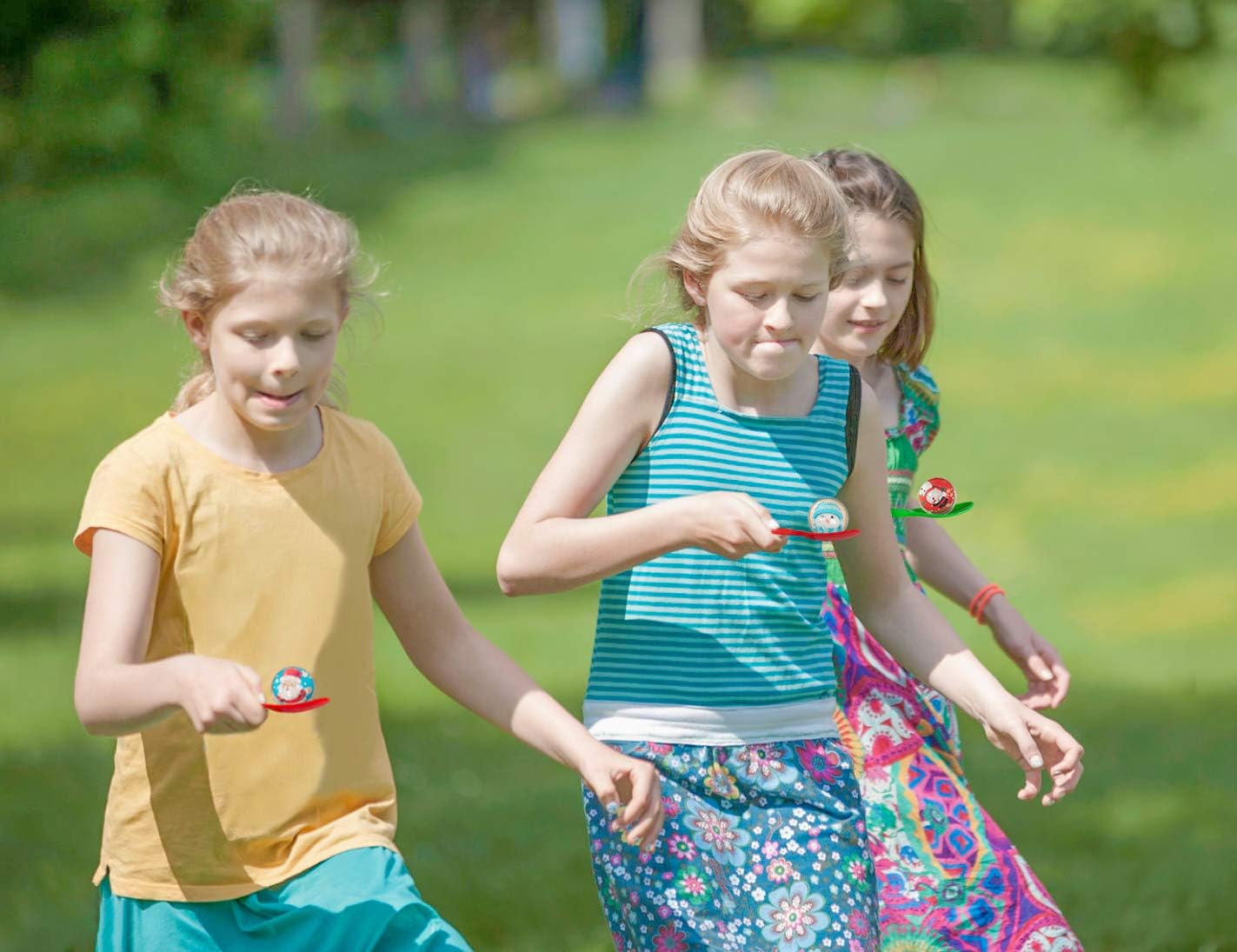 Christmas Game Bouncy Ball Spoon Relay Race Toy for Adults Indoor Outdoor Decorations Xmas/Holiday/Winter Party Supplies Favors: Toys & Games