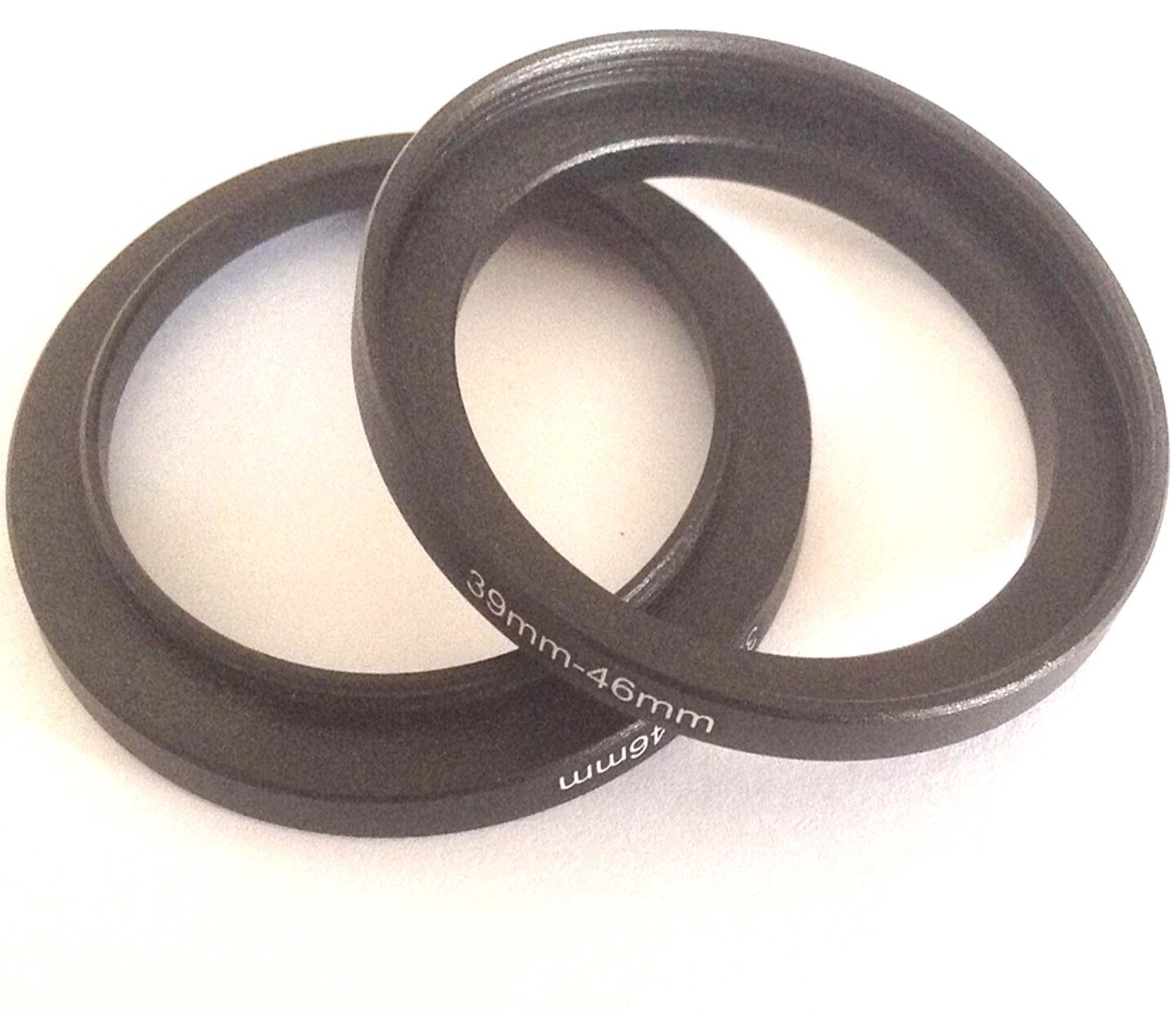 2x Metal 39-46mm Step Up Rings Screw Adapter D-SLR Video Camera Lens Connect-ed Size 39mm To 46mm Filter Circle Diameters Holder Film Connector Focus-ing Photo-graphy Parts Accessories