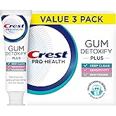 Crest Pro-Health Gum Detoxify Plus Toothpaste 4.5 oz Pack of 3 - Antibacterial Fluoride Toothpaste, Sensitivity Protection, Whitens Teeth, Anticavity, Plaque Control