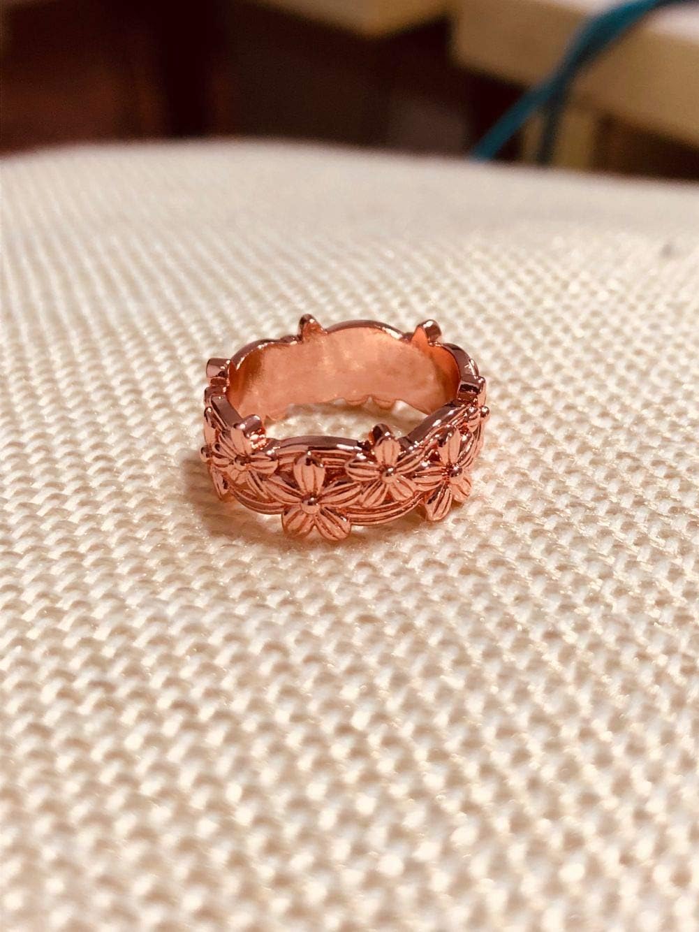 Amazon Com Maledery Genuine Solid 14k Rose Gold Floral Ring 925 Silver Plate Lucky Daisy Plum Blossom Cherry Flower Rings For Women Engagement Wedding Rings Jewelry Size 5 10 Home Kitchen