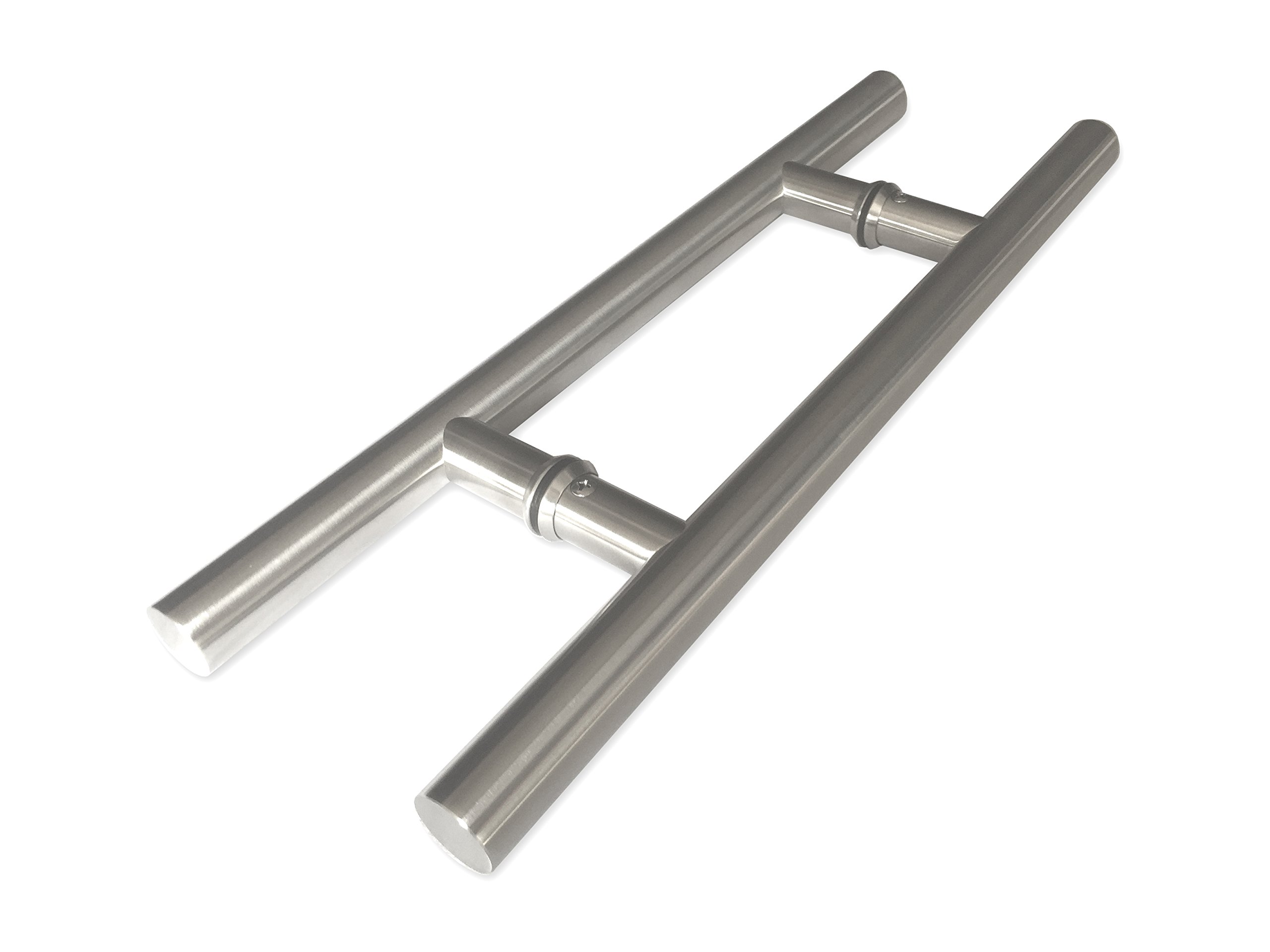 Photo 1 of NHN Modern & Contemporary Double-Sided Ladder Style Push-Pull Stainless Door Handle (16 inches/406mm) for Steel, Aluminum and Glass Doors, Brushed Stainless Steel Finish (16 inch)