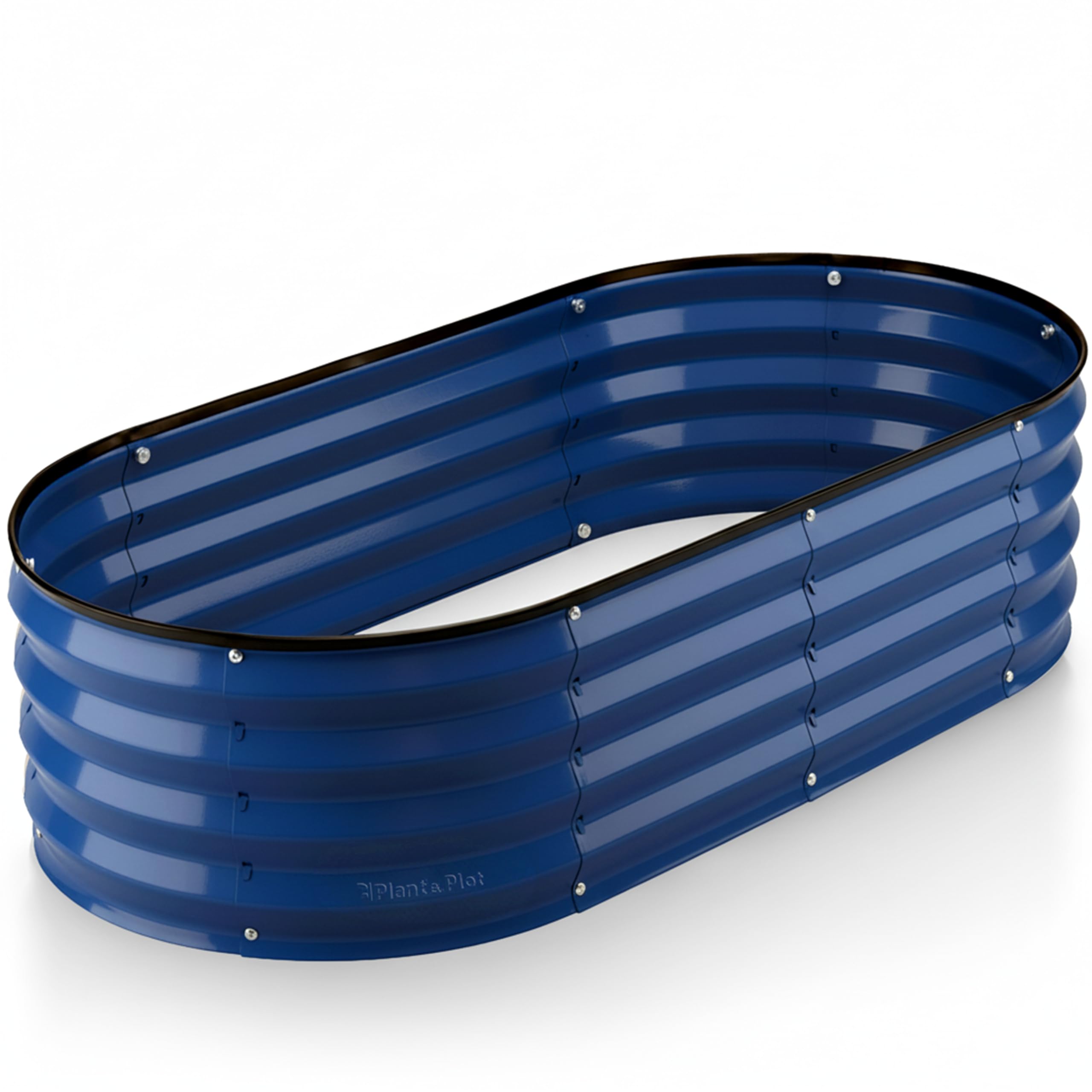 Plant & Plot Galvanized Raised Garden Beds Outdoor // 4×2×1 ft Planter Raised Beds for Gardening, Vegetables, Flowers // Large Metal Garden Box (Navy) // Patented Tool-Free Design Image