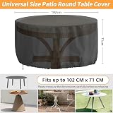 RICHIE Round Garden Table Cover 102x71cm Waterproof 420D Oxford UV Windproof view 2