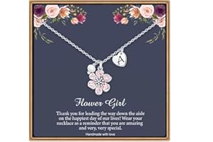 IEFLIFE Flower Girl Gifts - 14K-Gold-Plated Heart Initial Necklace Wedding Gift for Girls