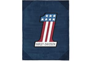 Northwest Harley-Davidson Silk Touch Throw Blanket, Motorcycle Home Accent for Bed or Couch, Halftone American, 46 x 60 in