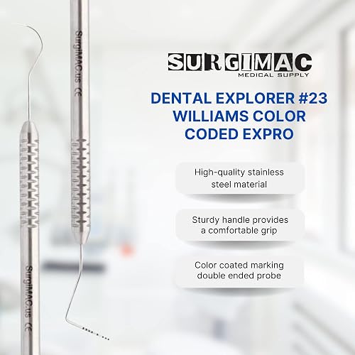 Color Coded Probes 20 PCS Dental Williams Explorer Probes - UNC 15/23 ...