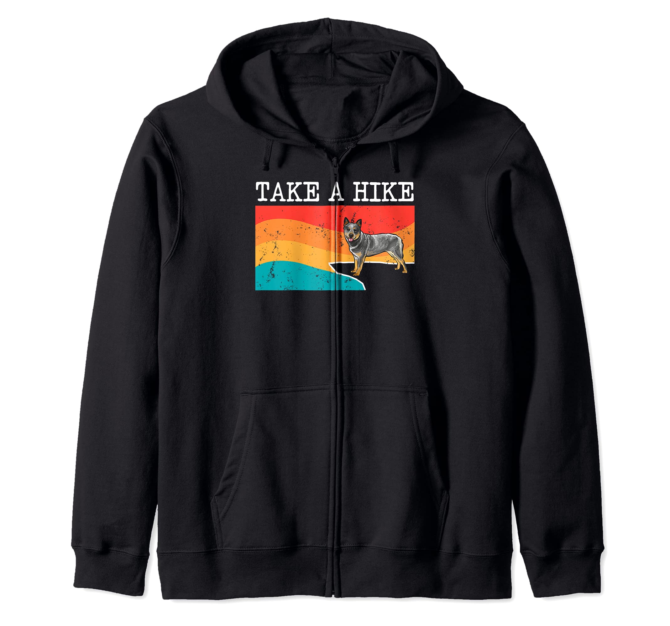 Funny Take A Hike Australian Cattle Dog Graphic Hiking Zip Hoodie