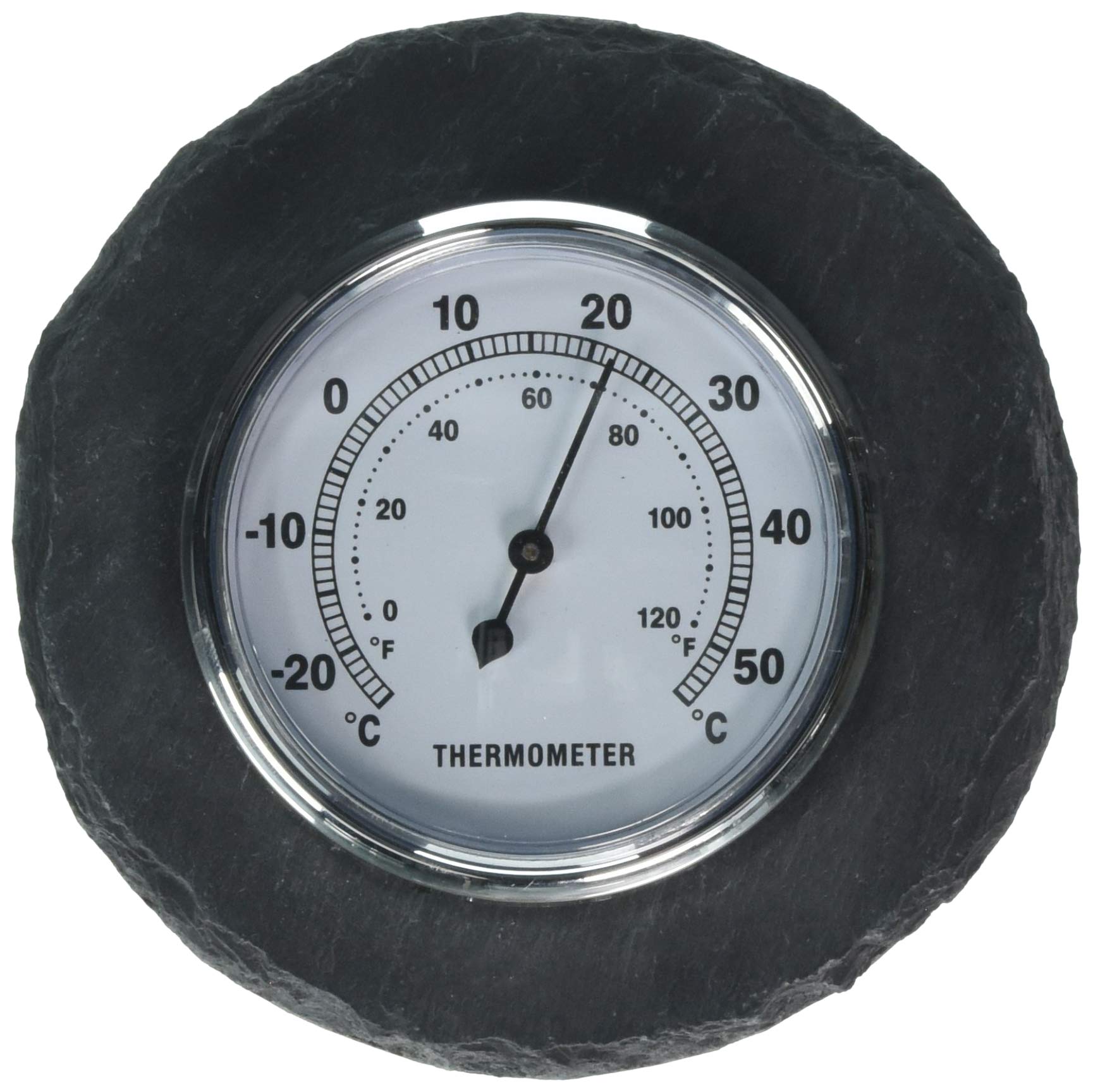 Fallen Fruits LS226 Round Slate Thermometer, schwarz