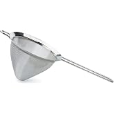 RSVP International Endurance Kitchen Collection, Stainless Steel Fine Mesh Conical Sieve/Colander, Multi-Purpose for Cooking, Baking, Loose Leaf Tea, Bar Strainer Cocktails, 6.25-Inch