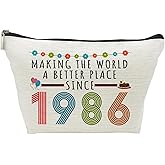 Choinn 40th Birthday Gifts for Women, Funny 40 Year Old Gift Makeup Bag, 1986 40th Birthday Decorations Makeup Bags for Her, Mom, Aunt, Wife, Sister, Coworker, Friend, Mothers Day Cosmetic Travel Bag