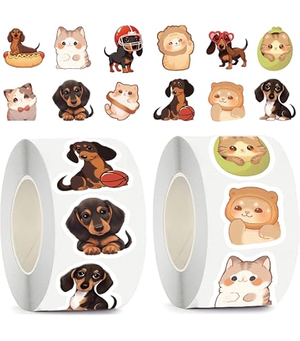 Animal Stickers 500PCS VSCO Stickers Roll 10 Styles Envelope Seals ...