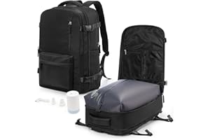 VGCUB Vacuum Backpack Travel with Electric Pump Vacpack System Storage Carry on Work Laptop Business Waterproof College Compression Personal Item Daypack Backpacks for Women Men Black