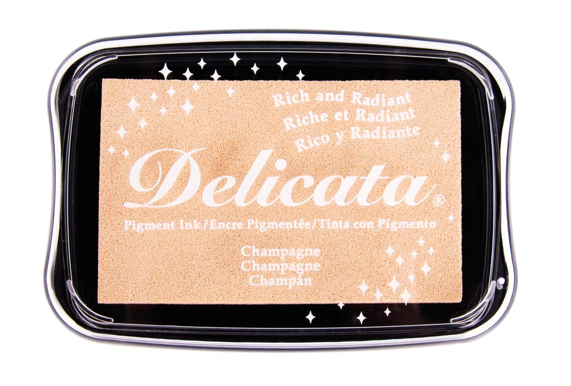 Rayher 29187617 Delicata Metallic Stamp pad, Cashmere Gold, 9.9x6.8x1.9cm, Size L