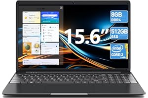 SGIN 15 Inch Laptops, 8GB DDR4 512GB SSD Laptop Computer with Intel I3 Processor (up to 2.4 GHz), Webcam, Mini HDMI, USB3.0, WiFi, 7000mAh, Type-C