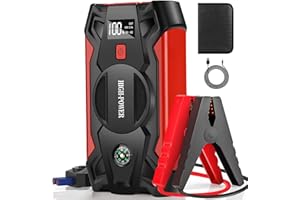 JAOPAE Car Jump Starter, 3000A Portable Car Battery Charger for Up to 8.5L Gas & 8.0L Diesel Engines, 12V Car Jump Box with 4 Modes Flashlight, Power Bank Function, Smart Jumper Cables