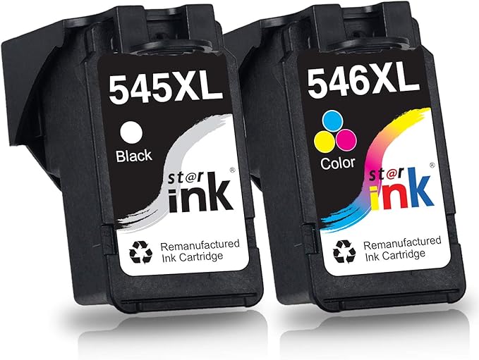 Starink Remanfactured Compatible for Canon 545 546 XL PG545 CL546 Ink Cartridges for Canon Pixma 