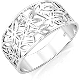 Metal Factory 925 Sterling Silver Victorian Leaf Filigree Ring