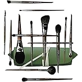 Anshute Natural Goat Hair Makeup Brushes Set of 14, Professional Natural Hair Cosmetic Brushes with Case, Beech Wood Handle. Super Soft Bristles, Variety of Brushes. Face Brushes, Eyeshadow Brushes