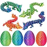 CCHZYSKO 4PCS 3D Printed Dragon Eggs with Dragon Inside Mini Dragon Egg Set Articulated Animals Fidget Surprise Easter Eggs B