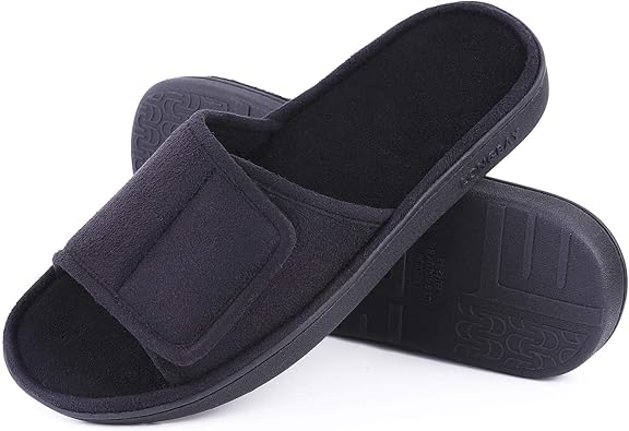 mens slide sandals with memory foam
