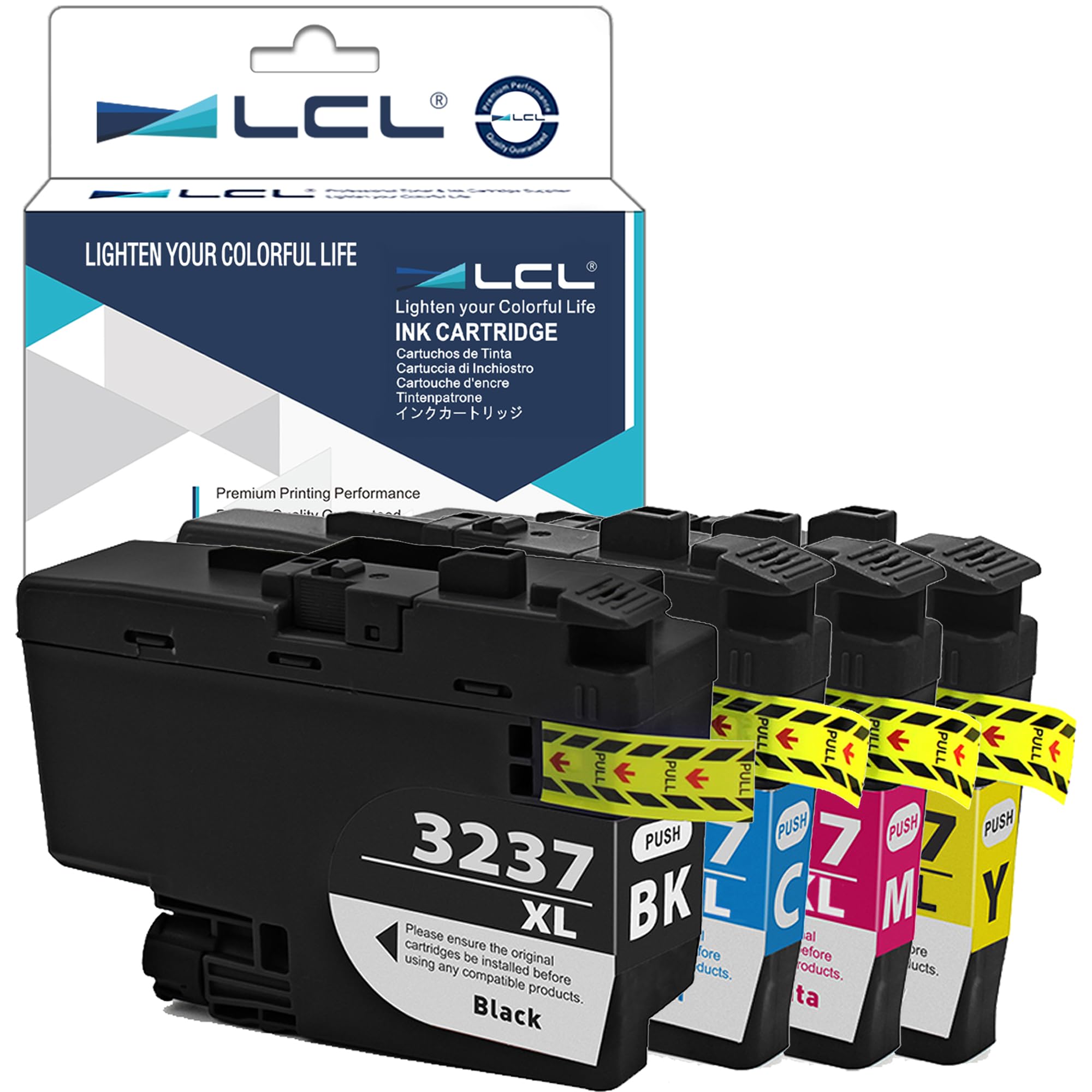 LCL Compatible Ink Cartridge LC-3237 LC3237 XL LC3237XL LC3237BK LC-3237BK LC-3237C LC-3237M LC-3237Y (4-pack KCMY) Replacement for Brother MFC-J5945DW MFC-J6945DW MFC-J6947DW HL-J6000DW
