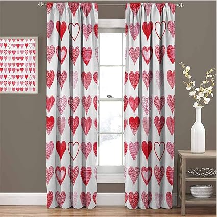 Amazon.com: Toopeek - Cortinas opacas para el día de San Valentín