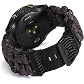 BINLUN Compatible with Garmin Watch Band 20mm/22mm/26mm 550 Paracord Rugged Military Braided Nylon Watch Strap Design for Garmin Fenix/Fit for Forerunner for MARQ for Descent