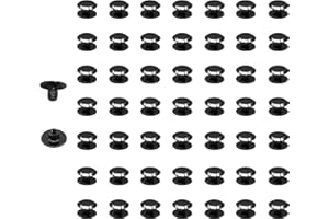 AnRui 50 Sets M4*3mm Chicago Screws, Fasteners Rivets Cross Binding Screw Connectors Steel for Leather Belt Scrapbook Photo Albums Crafting, Black