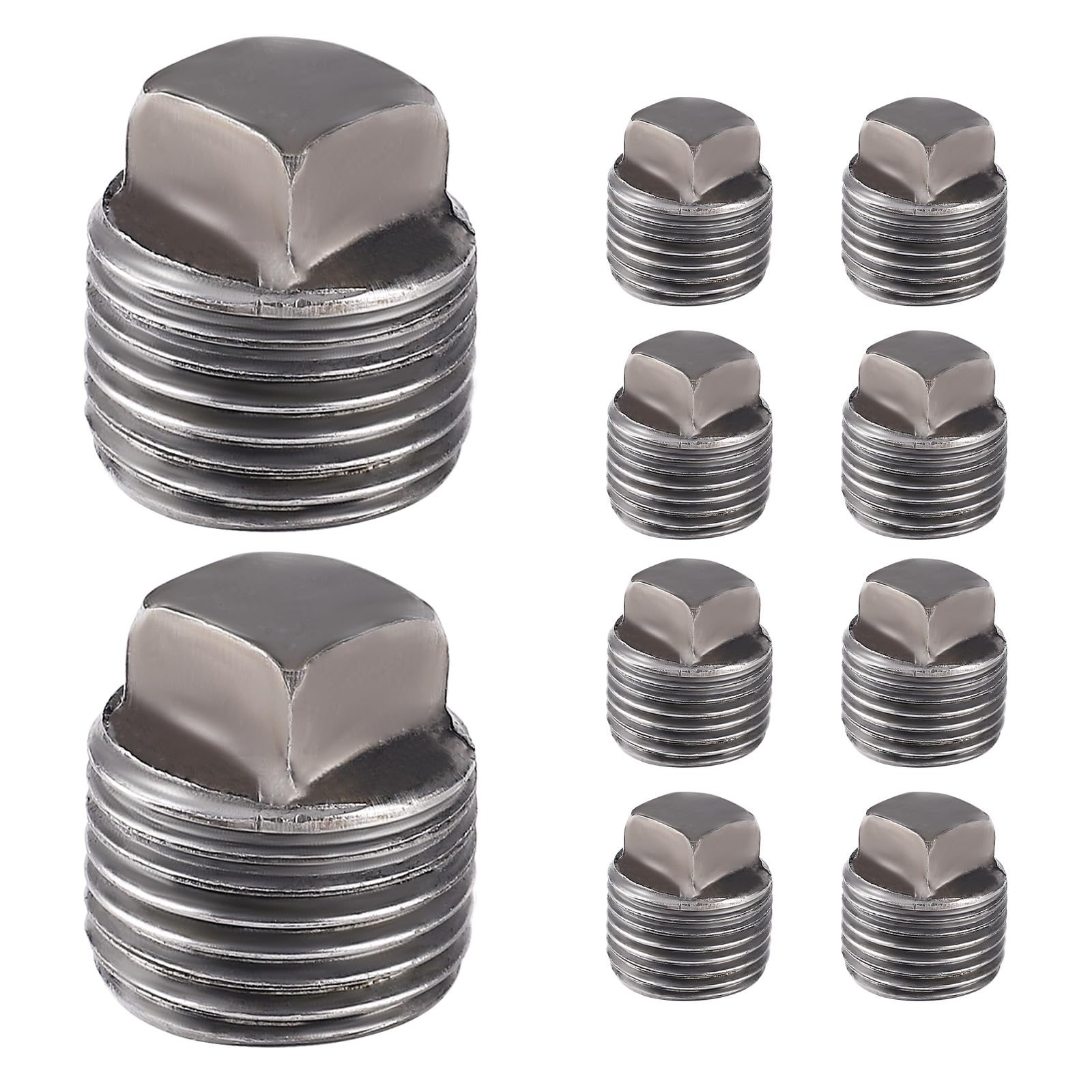 Photo 1 of 1/2"  Fittings Male Cap - Home Expert 4 Pack Malleable Cast Iron Male Square Caps Threaded Pipe Fittings for Industrial Pipe Shelves Bracket, Vintage Industrial Pipe Furniture