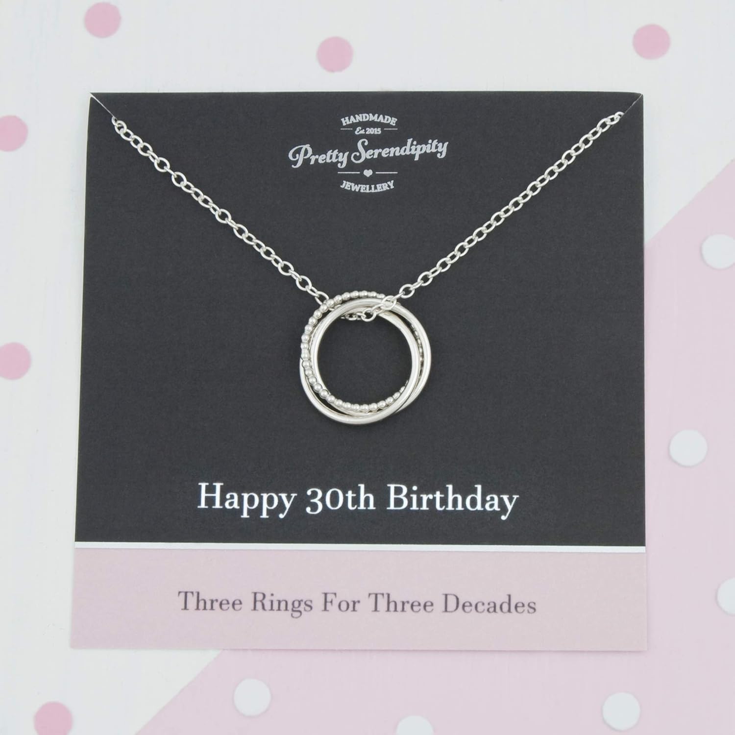 Beaded 30th Birthday Necklace 30th Birthday Gifts For Her 3 Rings
