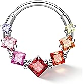 Agrewd Colorful CZ Septum Rings, 16G Septum Jewelry, Dainty Helix Daith Earrings for Women, Stainless Steel Septum Daith Piercing Jewelry