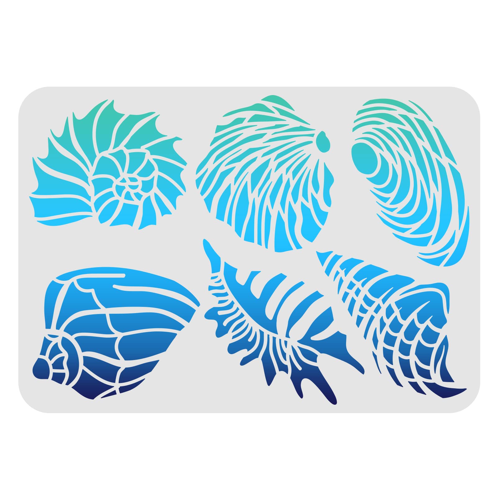 FINGERINSPIRE Seashell Plastic Stencil for Walls and Crafts DIY, 29.7x21cm Reusable The Undersea World Drawing Painting Stencil Template for Painting on Wood, Floor, Furniture, Paper and Fabric