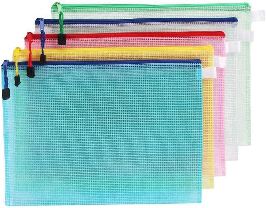 shangjin Mesh Document Wallet A3 Zip Document Pack of 10