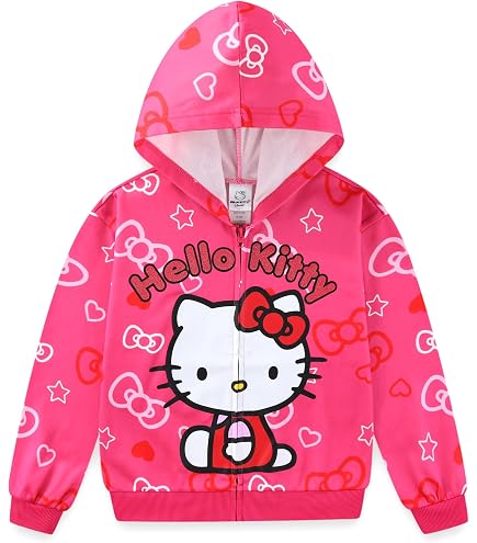 Amazon.com: Hello Kitty Sanrio Girls Fleece Zip Up Hoodie with