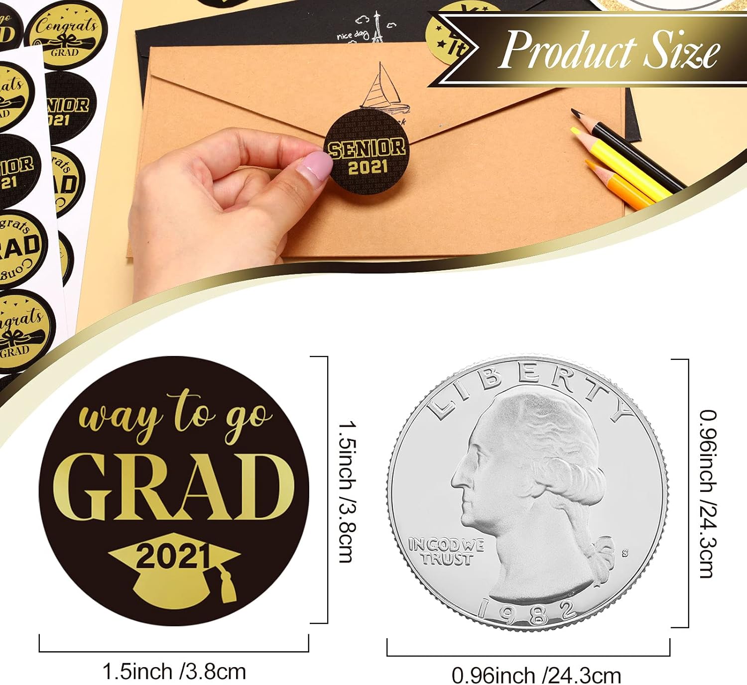 500 Pieces 2021 Graduation Decorations Large Graduation Stickers ...