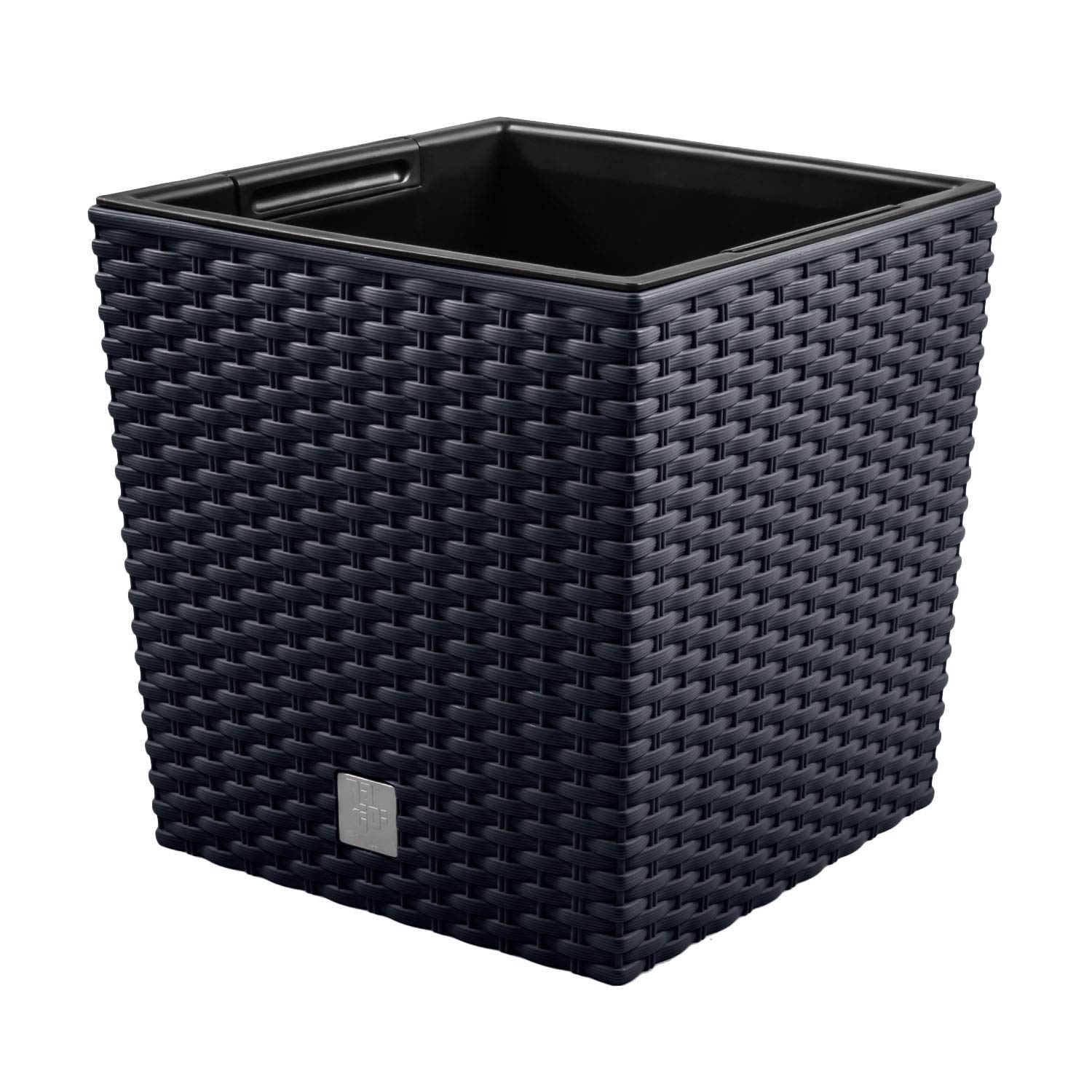 Prosper Plast DRTS225-S433 22.5 x 22.5 x 42.1 cm "Rato" Square Flowerpot - Anthracite