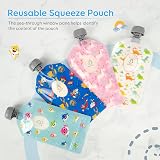 BUZIO 12 Pack Reusable Baby Food Pouches 148ml Double Zipper Freezer Safe view 3