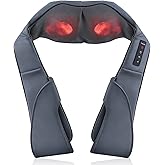 TRIDUCNA Shiatsu Neck Back and Shoulder Massager with Heat - Electric Deep Tissue 3D Kneading Massage Pillow for Lower Back, Calf, Legs, Full Body Muscle Relaxation, Home, Office, and Car Use
