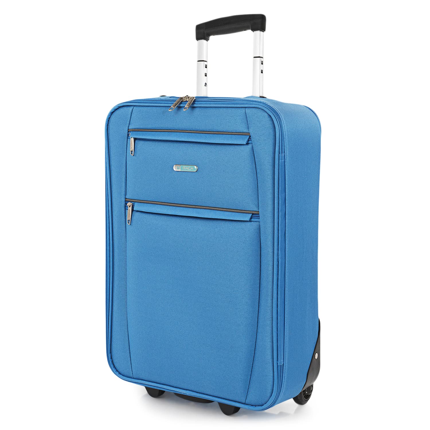 ITACA - Trolley Suitcase, 50 cm, Cabin, EVA Polyester. Hand Luggage. Half-Rigid, Resistant and Light. Telescopic Handle, 2 Handles and 2 Wheels. Low Cost Flights T71950, Color Blue Jeans