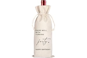 MAYDVDV 40th Birthday Wine Bag | Forty Birthday Gift | Pairs Well with Birthday Bag | Birthday Gift For Him Her | 1984 Unique Birthday Gift 11WB57 (40th Birthday)