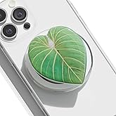 OnTheGrip Compatible with Magsafe Magnetic Cute Acrylic Tropical Leaf Design Collapsible Mobile Phone Grip Stand Holder for Smartphone Tablet Cell Phone Accessory (Gloriosum)