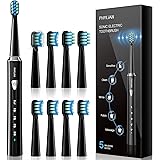Electric Toothbrush with 8 Duponts Brush Heads, 5 Modes, 3 Hours Fast Charge for 60 Days Use, 40,000 VPM Motor, Power Whiteni