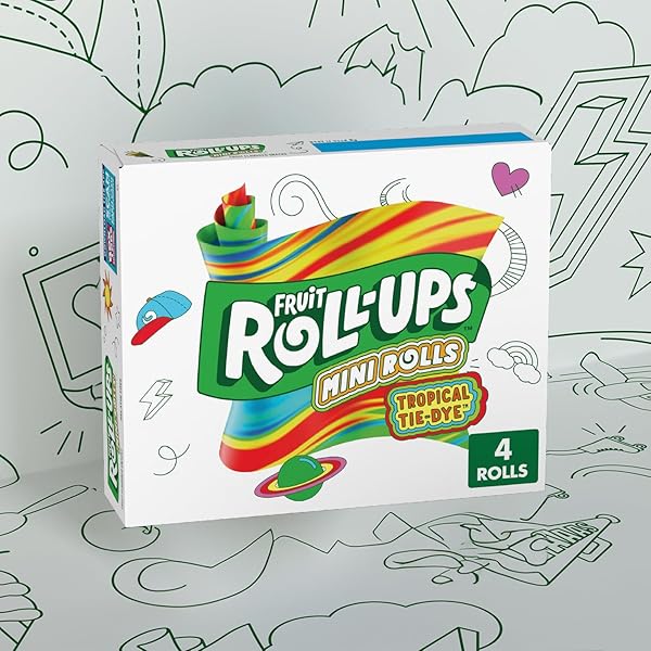 FRUIT ROLL-UPS TROPICAL TIE-DYE MINI ROLL-UPS 4 CT