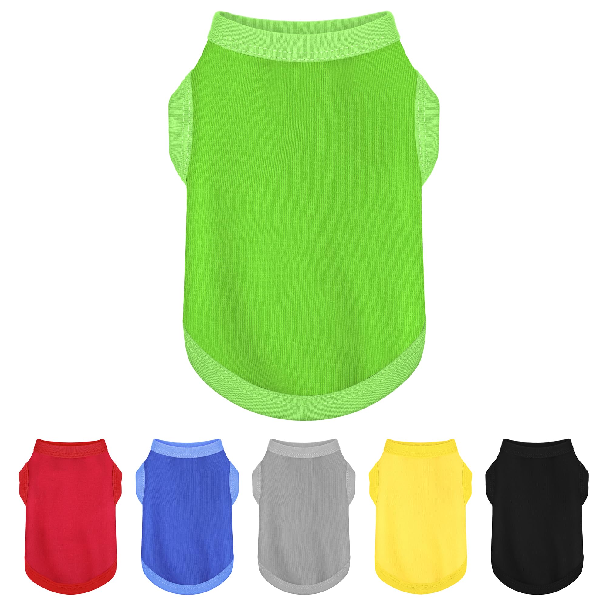 Photo 1 of Elevate Your Dog's Fashion Quotient with Colorful and Breathable Sleeveless Cotton Shirts! Perfect Pet Apparel for Small to Medium Dogs Green S