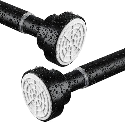 FRENESSA Shower Curtain Rod Stainless Steel Extendable 83-168cm Black