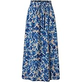 Women's Elastic Waist Skirt in Spring Summer and Autumn Leisure Printing Pocket High Waist Skirt