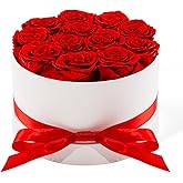 Otuo 12 Piece Preserved Roses in a Box - Forever Flowers for Delivery Prime, Eternal Roses Mothers Gifts for Mom, Valentine's Day, Wife Anniversary Birthday Gifts for Women(Red)