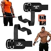 Weight Lifting Straps with D Rings, 2 In 1 Heavy Duty Gym Wrist Straps for Men, 8mm Neoprene Padded Non-Slip Lifting Wrist Straps for Weightlifting, Deadlifting, Cable Machine Workouts & Pull-Ups