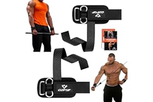 COFOF Weight Lifting Straps with D Rings, 2 In 1 Heavy Duty Gym Wrist Straps for Men, 8mm Neoprene Padded Non-Slip Lifting Wrist Straps for Weightlifting, Deadlifting, Cable Machine Workouts & Pull-Ups